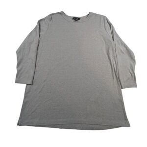 Lauren Ralph Lauren Gray Ribbed Knit Tunic Top – Plus Size 1X Long Sleeve